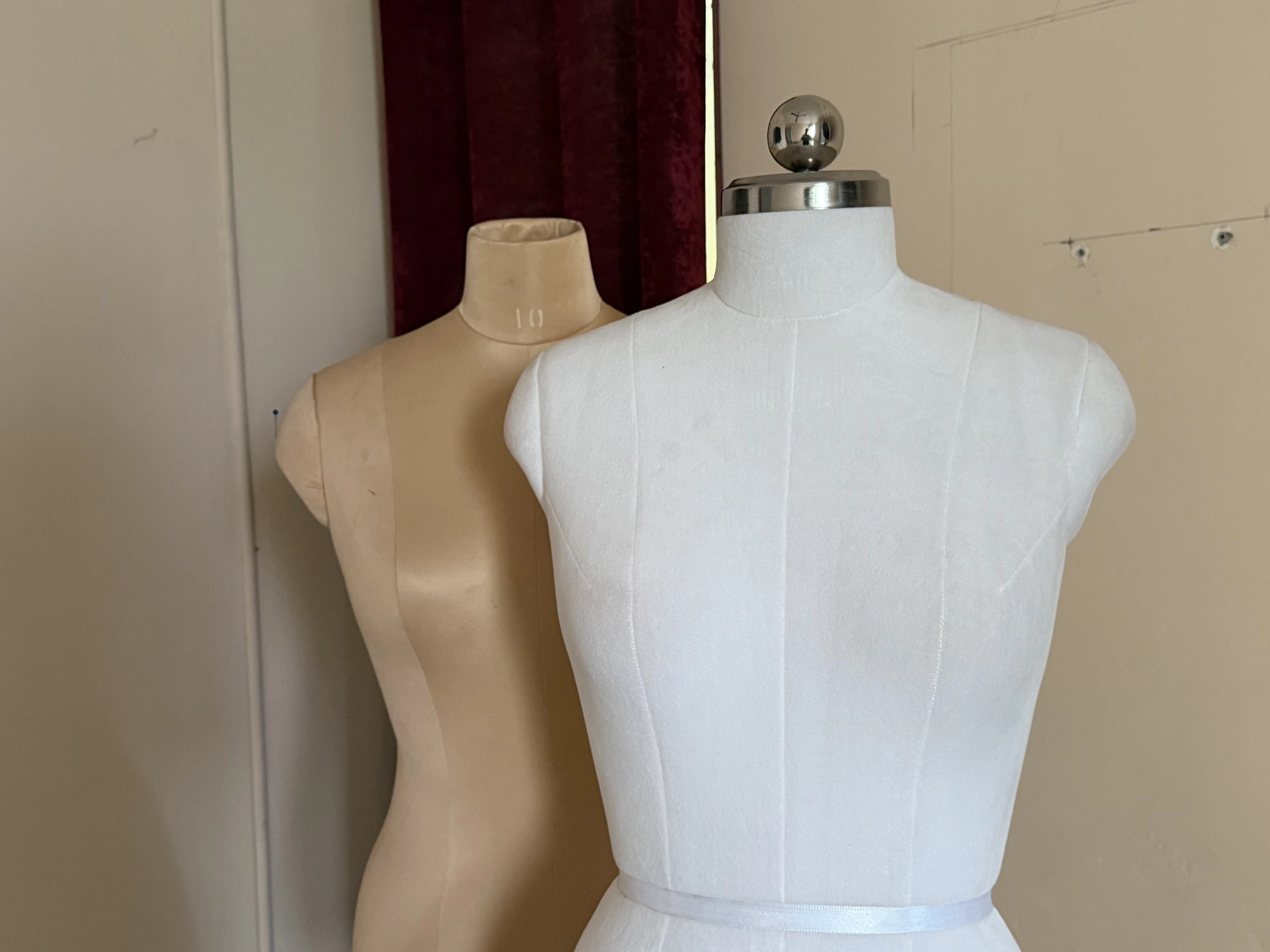 Finishing details on a handmade garment